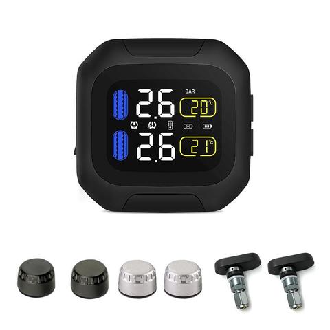 M3 Motorcycle Real Time Tire Pressure Monitoring System TPMS Wireless LCD Display Internal Or External Sensors Waterproof ► Photo 1/6