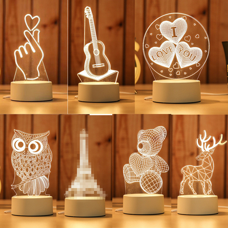 Geschenk für Freundin Freund 3D Hologramm Lampe USB Acryl Lichter  Romantische Liebe Geschenk Jahrestag Vorhanden Valentinstag Geschenk -  AliExpress