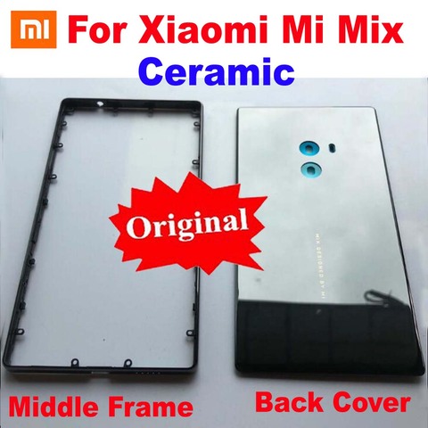 Original New Best Xiaomi Mi Mix / Mi Mix Pro Ceramic Front Bezel Middle Frame Chassic Housing Door Battery Back Cover Rear Case ► Photo 1/2