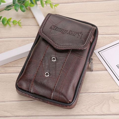 Vintage Leather Waist Bag Belt Loop Holster Carry Phone Pouch Wallet Case Q1QA ► Photo 1/6