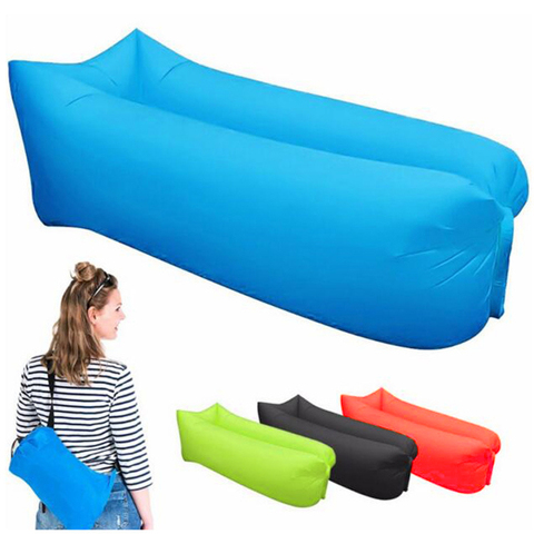 Inflatable Lounger Air Sofa Lightweight Beach Sleeping Bag Air Hammock Folding Rapid Inflatable Sofa for Beach, Camping, Travel ► Photo 1/6