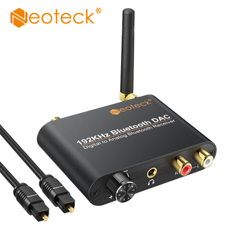 Neoteck DAC Converter with Bluetooth 5.0 Receiver Volume Control 192kHz Digital Coaxial Toslink to Analog  L/R RCA 3.5mm Audio ► Photo 1/6