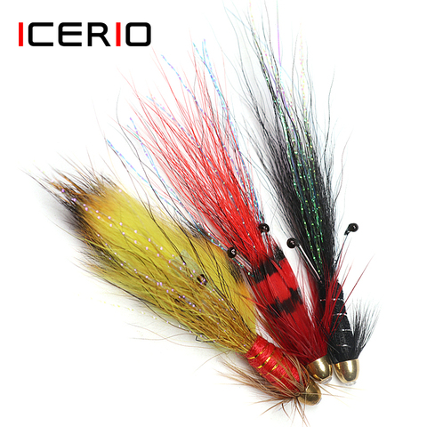 ICERIO 3PCS Cone Head Francis Snaelda Salmon Tube Fly for Trout Fishing Fly Lures ► Photo 1/2