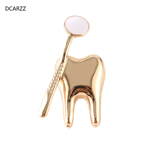 DCARZZ Cute Tooth Pins Brooches Gold Silver Plated Medical Doctor Nurse Brooch Vintage Christmas Jewelry Pin Badge Women Gift ► Photo 1/6