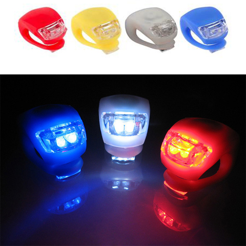 1PCS Silicone Bike Light Front Lamp LED Head Rear Bicycle Lights Wheel Waterproof Cycling Light With Battery Bike Accessories ► Photo 1/6