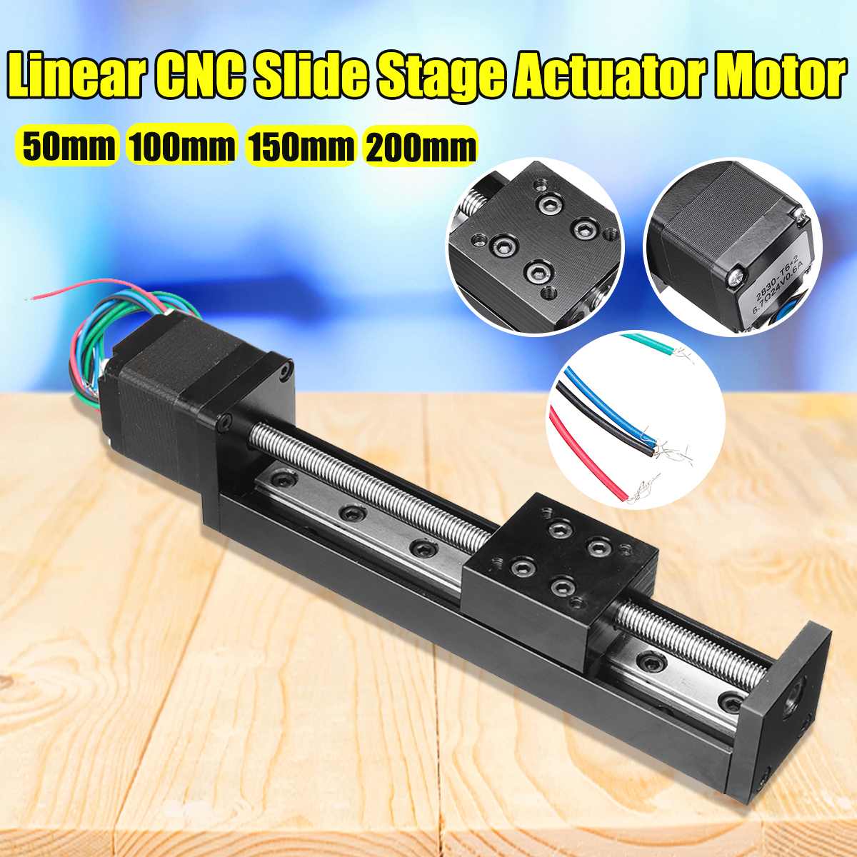 Z Axis Slide Linear Motion 50-200mm Travel with Nema11 Stepper Motor CNC Mills 