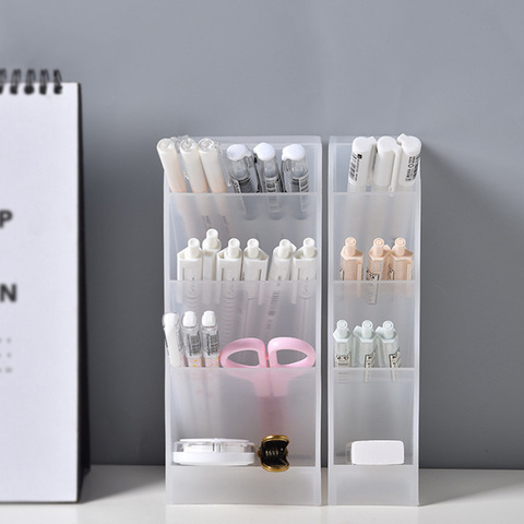 Creative Multifunctional 4 Grid Desktop Organizer Pen Holder Makeup Storage Box School Office Accessories Stationery ► Photo 1/6
