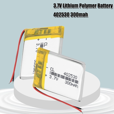 300mAh Rechargeable Lithium Ion Battery 3.7 V 402530 Li-polymer Batteries Electric Toy LED Light Headset Bateria ► Photo 1/6