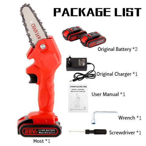 Woodworking Electric Chain Saw Cordless Electric Pruning Saw Protable Mini Chainsaw Garden Logging Woodworking Tool With Battery ► Photo 1/6