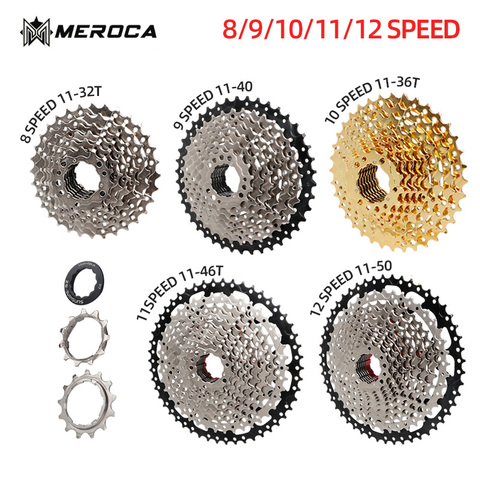 MEROCA 8 9 10 11 12 Speed MTB Bicycle Freewheel Pure Steel 32 36 40 42 46 50 52T Cassette Flywheel Mountain Bike ► Photo 1/6