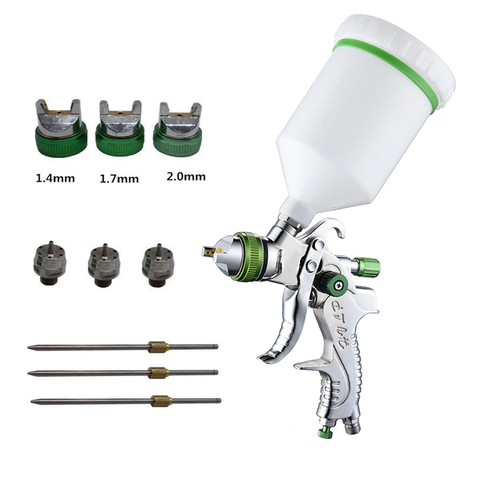 Professional HVLP Spray Paint Gun Kit 600ML 1.4/1.7/2.0mm Nozzle Gravity Pneumatic Paint Sprayers For Car Repair Tool Kits ► Photo 1/6