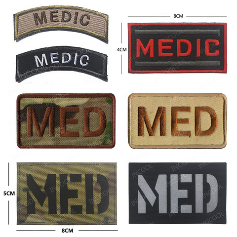 MEDIC Embroidered Patches IR Reflective MED Military Patches Tactical Combat EMT Emblem Fabric Embroidery Badges Glow In Dark ► Photo 1/6