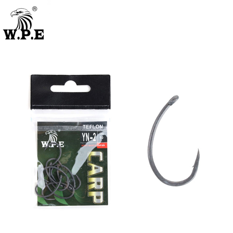 W.P.E Brand Fishing Hook Teflon Coating 30pcs/lot Carp Fishing Hook 2#/4#/6#/8#/ Wide Gape with Micro Barbed Hook Fishing Tackle ► Photo 1/6