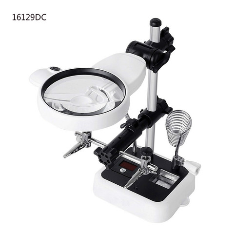 Magnifying Glass Desktop Magnifier Lamp 6 LED lamp auxiliary clip Metal Solder Clamp Circuit board welding electronic instrument ► Photo 1/6