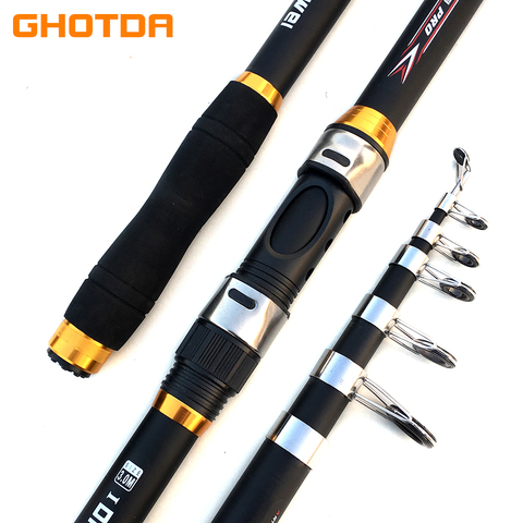 GHOTDA NEW FRP 2.1M 2.4M 2.7M 3.0M 3.6M Portable Telescopic Fishing Rod High Performance Sea Fishing Pole pesca Rod ► Photo 1/6