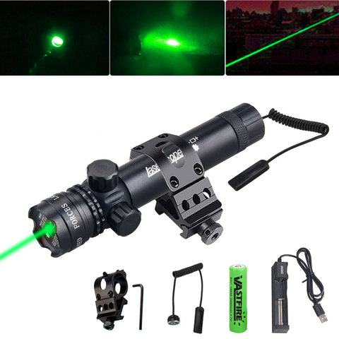 Tactical Hunting Green Laser Dot Sight Adjustable Switch 532nm Laser Pointer Rifle Gun Scope Rail Barrel Pressure Switch Mount ► Photo 1/6