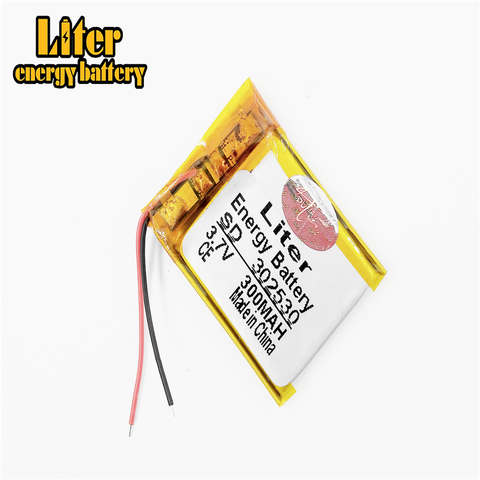 3.7V,300mAH,302530 polymer lithium ion / Li-ion battery for mp3,MP4,speaker,voice recorder pen,smart watch ► Photo 1/4