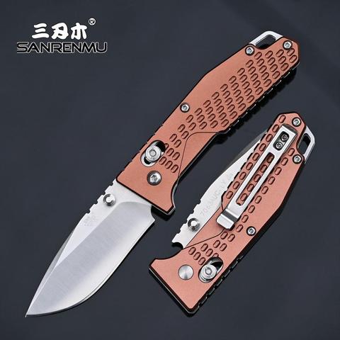 SANRENMU Axis 7063 Pocket Folding Knife 8Cr13Mov Blade Aluminum Alloy Handle Outdoor Camping Hunting Cutting Survival Fruit EDC ► Photo 1/6