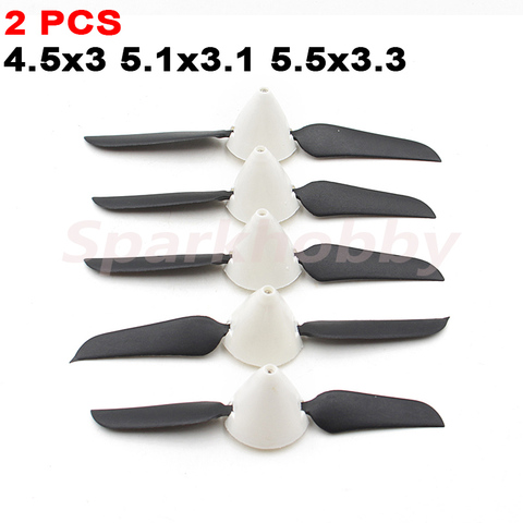 2set SPARKHOBBY 4.5x3/5.1x3.1/5.5x3.3 Mini Folding Propeller Paddle with 2.0mm aperature Prop Spinner Cover for RC Glider drones ► Photo 1/6