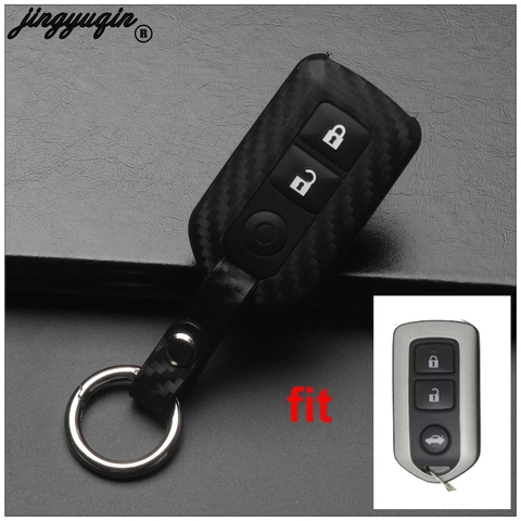 jingyuqin Carbon Fiber Silicone Car Key Case Fob Cover For Nissan Qashqai Micra Juke X-Trail Navara Note Tiida Pathfinder ► Photo 1/4