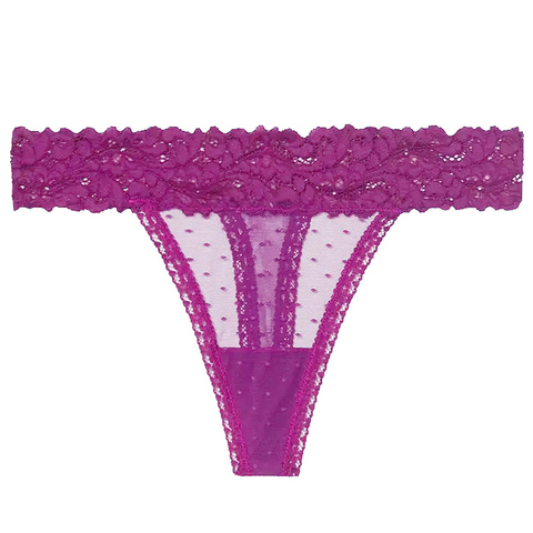 Sexy Dot Mesh Pink Thong Women Low Waist Panties Transparent Underwear Sex T-back Female Lingerie Panty Lace Briefs G String ► Photo 1/6