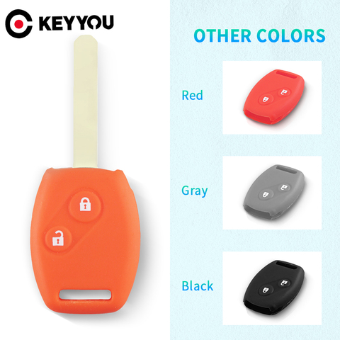 KEYYOU 2/3Button Silicone Remote Car Key Case Cover For Honda Fit CIVIC JAZZ Pilot Accord CR-V Freed Freed Pilot StepWGN Insight ► Photo 1/6