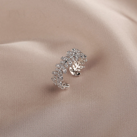 2022 Korea's New Exquisite Feather Ring Fashionable Temperament Simple Versatile Open Ring Female Jewelry ► Photo 1/5