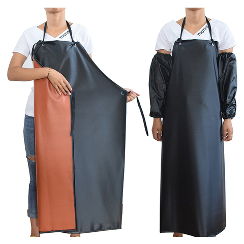 Double Layers Thickened Apron Kitchen Waterproof Vinyl Apron Chemical Resistant PVC Aprons for Dishwashing Fishing Lab Work ► Photo 1/5