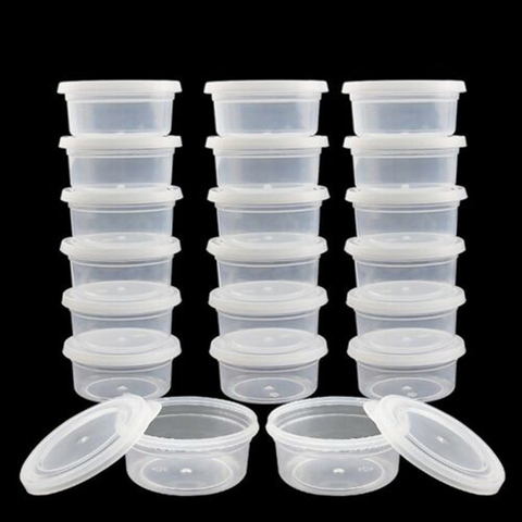 5/10/20 Pcs Clear Food Small Sauce Containers Package Box&Lid