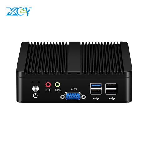 XCY Fanless Mini Pc Intel Celeron j1900 Win Windows 10 7 Linux Thin Client Minipc Pfsense Micro 2 Lan Port Tv Desktop Computers ► Photo 1/6