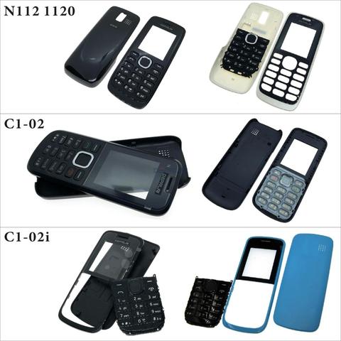 New Full Complete Mobile Phone Housing Cover Case English Keypad For Nokia 112 N112 1120 C1-02 C1-02i ► Photo 1/6