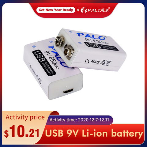 6f22 Rechargeable Battery 9v Usb  Palo Rechargeable Batteries 9v