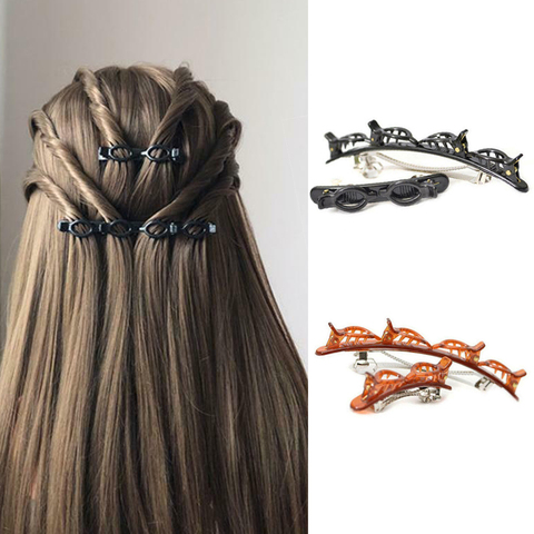 1PC 2022 Double Bangs Design Hairstyle Hairpin Multi-layer Hollow Out Tooth Comb Resin headband Alligator Clip Hair Accessory ► Photo 1/6