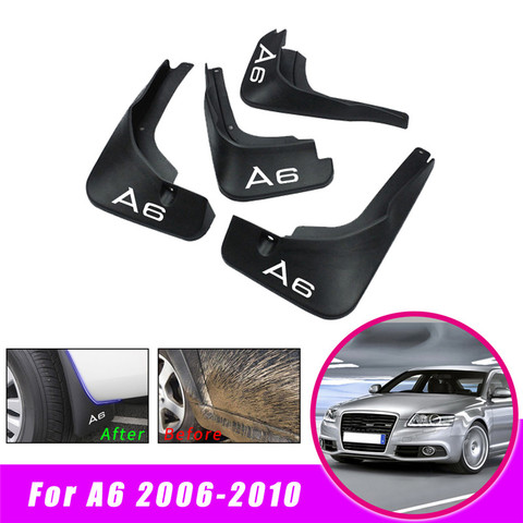 Car Front Rear Mudguards Fender Flares Splash Guards Mud Flaps for AUDI A6 C6 2006 2007 2008 2009 2010 ► Photo 1/1