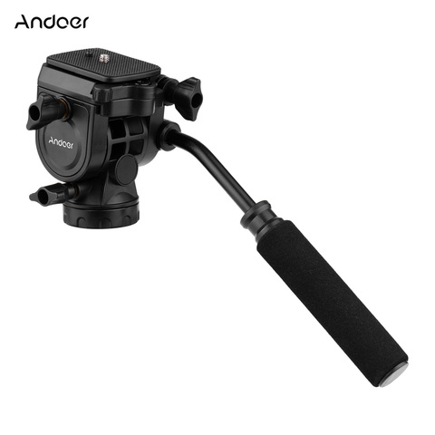 Photography Andoer Fluid Hydraulic Ball Head Panoramic Max. Load 5KG w/ Handle for 1/4 inch Screw Camera 3/8 inch Monopod Tripod ► Photo 1/6