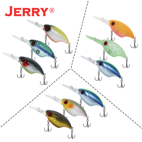 Jerry ultralight fishing lures kit plug floating rattling crank bait wobbler black bass pike trout hard bait ► Photo 1/6