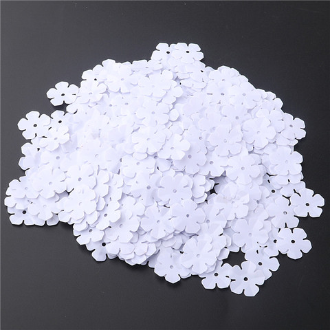 200Pcs/Bag 14mm 20mm White 3D Five Petals Flowers Sequins Paillettes Sewing Wedding Craft, Women Garments DIY Accessories ► Photo 1/6