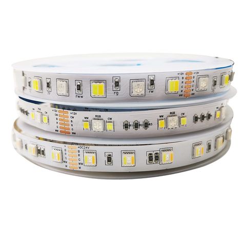 5050 SMD RGB+CCT LED Strip RGB Full Color + Dual White (Cool White + Warm White) 5 in 1 Temperature Adjustable Tape 60LED/M 12V ► Photo 1/4