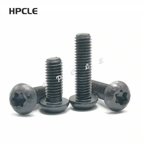 10/50pcs M1.6 M2 M2.5 M3 M4 M5 M6 M8 black steel GB2672 Torx Pan Head Six-Lobe Round Head Machine Screws ► Photo 1/2