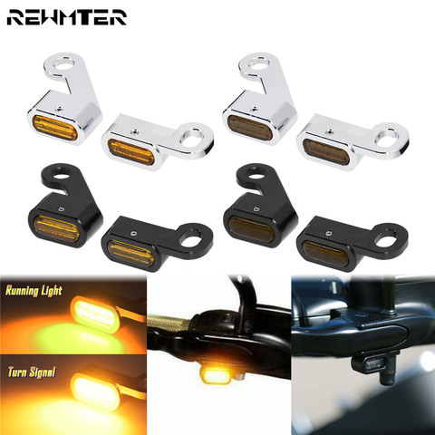 2xMotorcycle LED Turn Signal Indicators Amber Running Lights Mini Lamp For Harley Sportster XL 48 72 1200 883 04-20 Nightster ► Photo 1/6