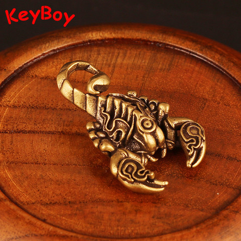 Vintage Brass Scorpion King Animal Keychain Pendant for Men Copper Punk Key Chain Metal Bag Car Key Ring Fashion Keyring Jewelry ► Photo 1/6