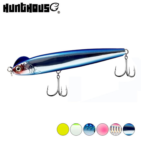 hunthouse slow sinking pencil fishing lure 90mm 14.8g blue stickbait  S-shaped 130mm 26g seawater seabass hard bait lures lw512 ► Photo 1/6