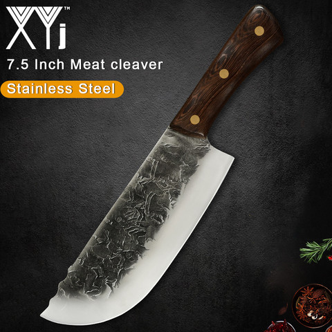 XYj Handmade Forged Slicing Chef Knife 7.5'' inc Stainlesss Steel Slaughter Meat Fish Bone Cutter Sushi Sashimi Santoku Cleaver ► Photo 1/6