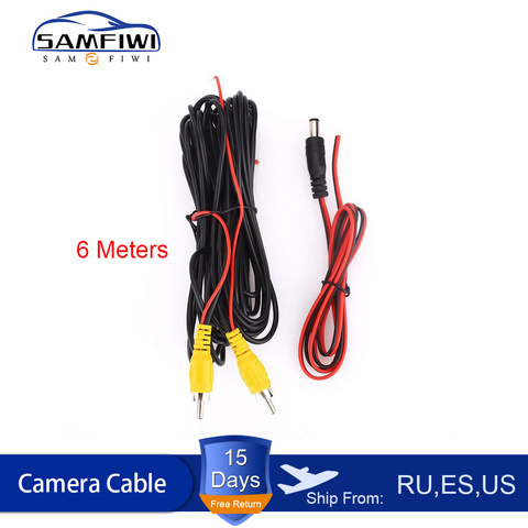 RCA 6m Video Cable For Car Rear View Camera Universal 6 Meters Wire For Connecting Reverse Camera With Car Multimedia Monitor ► Photo 1/6