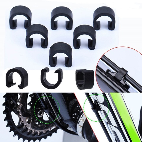 10pcs Plastic MTB Bike Road Guide Disc Brake Cable Sets C-Buckle Pipe Line Deduction Transmission Pipe C type Clasps Snap Clips ► Photo 1/6