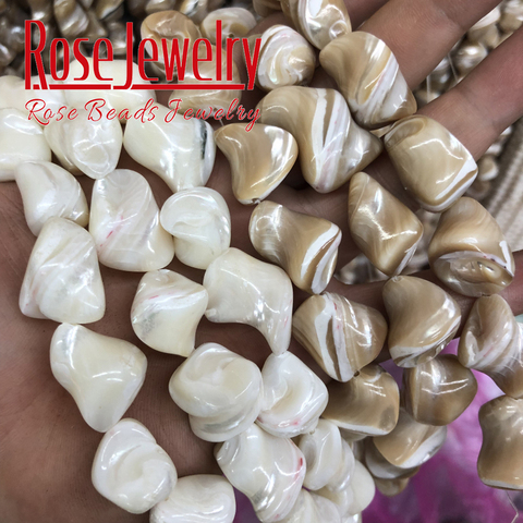 Natural Trochus Shell Beads Irregular Sea Shell Round Loose Spacer Beads Strand 15'' for Jewelry Making DIY Bracelet Accessories ► Photo 1/6
