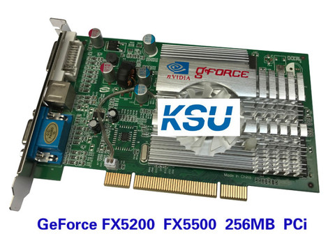 High Quality for nVIDIA GeForce FX5500 5200 256MB DDR VGA+Svideo+DVI 128bit PCI Video Card Graphic card ► Photo 1/2