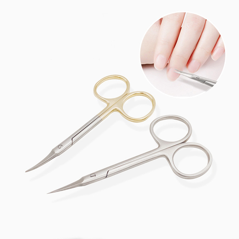 Russian Manicure Scissors Curved Tip Scissors Professional Stainless Steel Nail Dead Skin Remover Nail Clipper Salon Nail Tools ► Photo 1/6