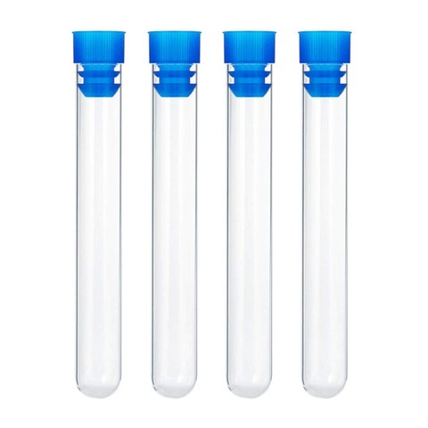 Test Tubes with Lid 16x100mm(12ml) 20 Pieces Plastic Tubes with Blue Lid for Scientific Experiments, Collections,  Organize Bead ► Photo 1/6
