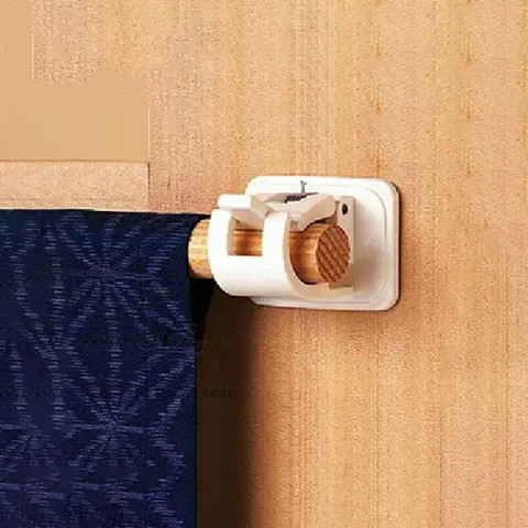 Nail-free Adjustable Curtain Rod Retaining Clip Curtains Bracket Holders Organized Storage Rack Hook For Kitchen Bathroom ► Photo 1/6